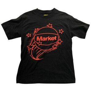 Market Men's T-Shirt Small Black Graphic Tee Short Sleeve Crewneck 100% Cotton T